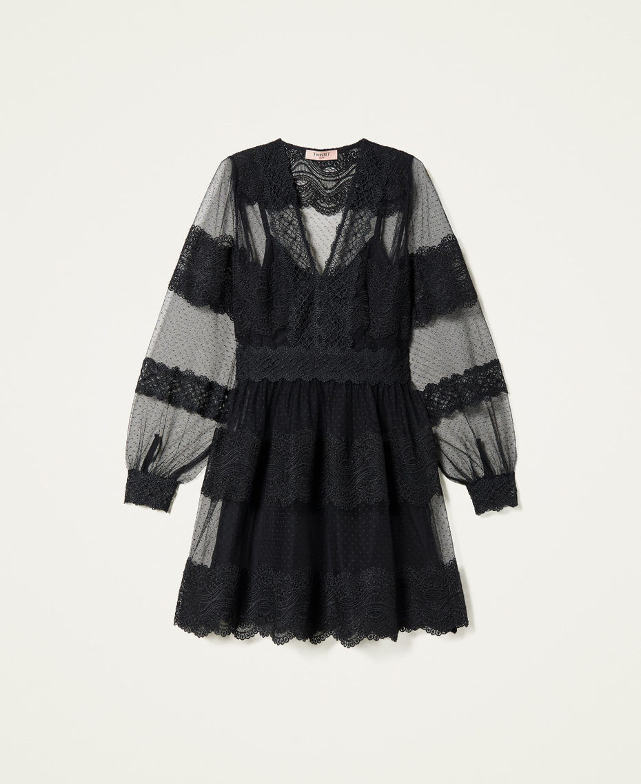 Kurzes Kleid aus T&uuml;ll und Spitze