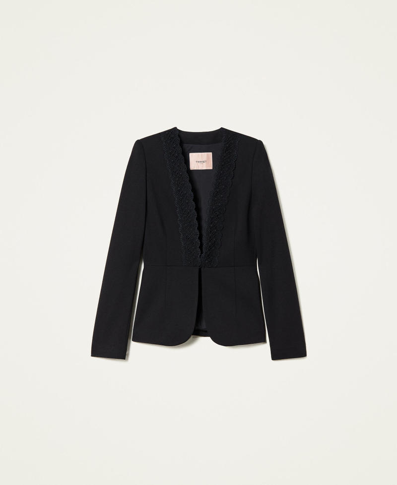 Macram&eacute; lace blazer