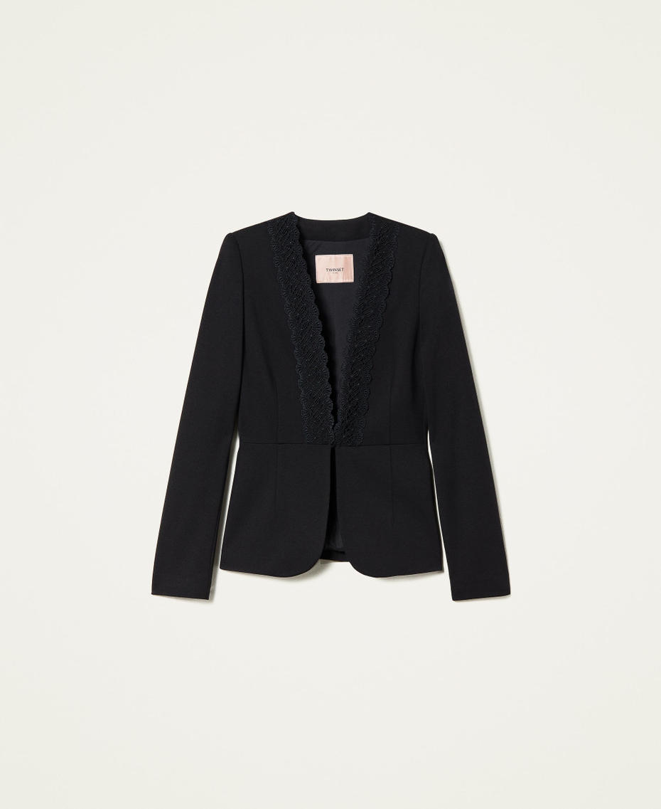 Macram&eacute; lace blazer