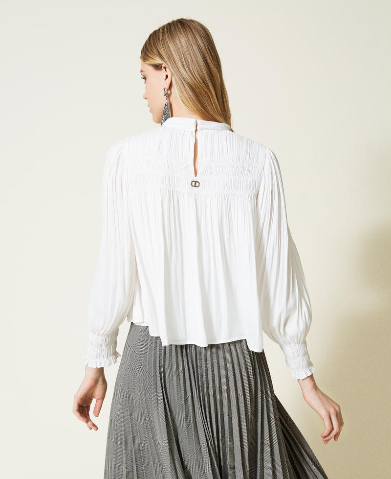 Pleated satin blouse
