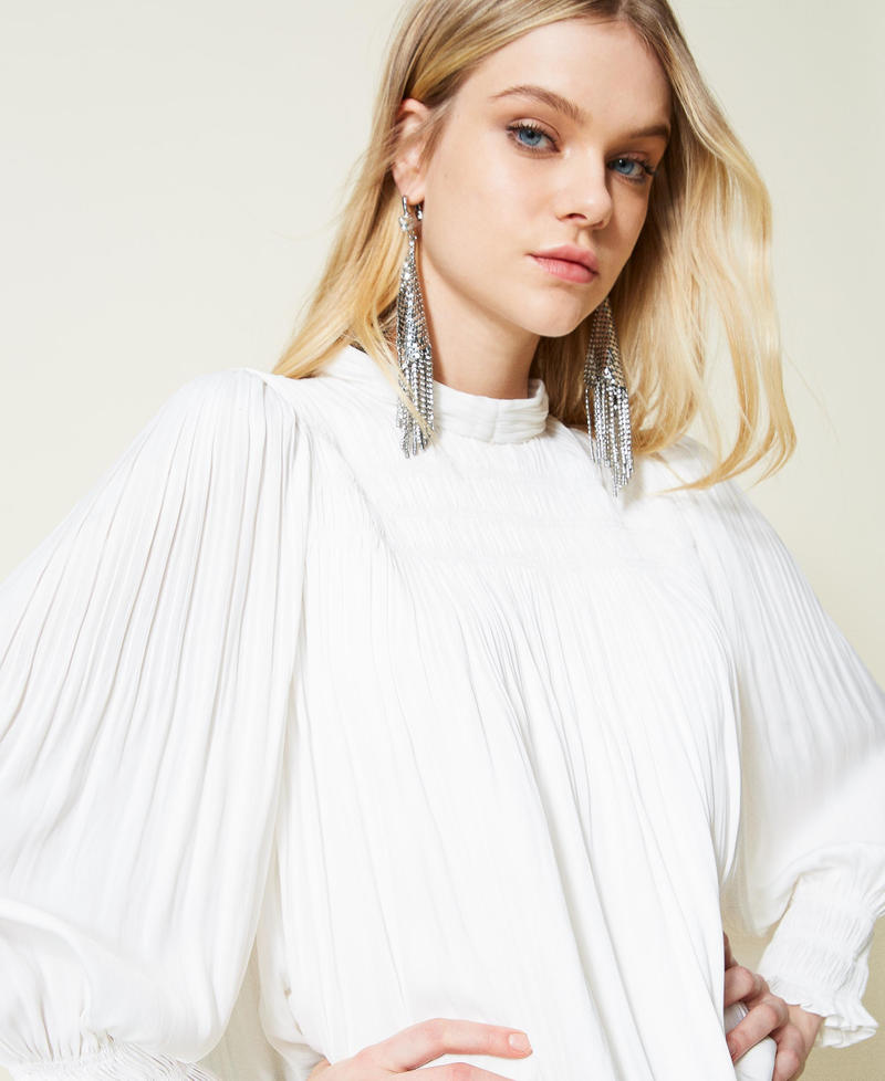 Pleated satin blouse