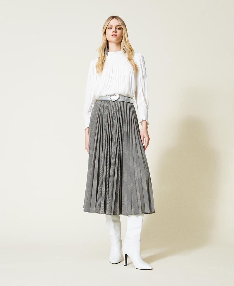 Pleated satin blouse