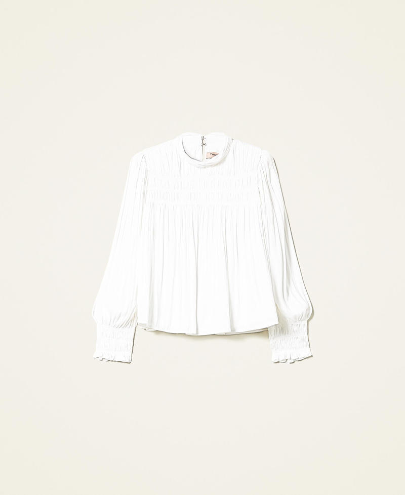 Pleated satin blouse