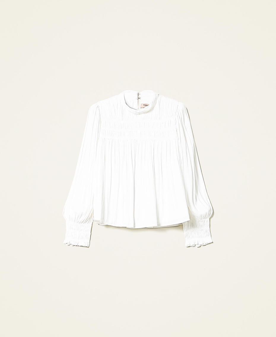 Pleated satin blouse