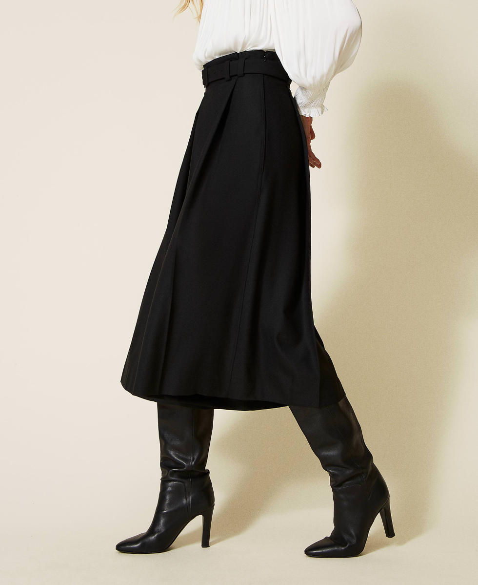 Wool blend trouser skirt Woman Black TWINSET Milano