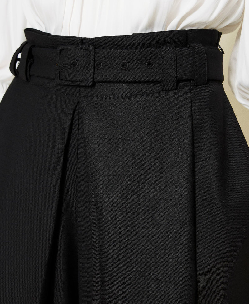 Wool blend trouser skirt Black Woman 222TP2345-06