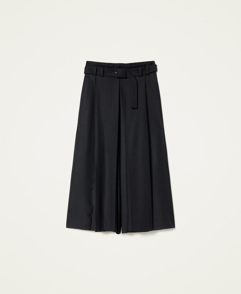 Wool blend trouser skirt
