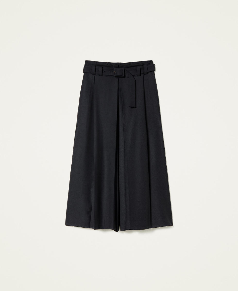 Wool blend trouser skirt
