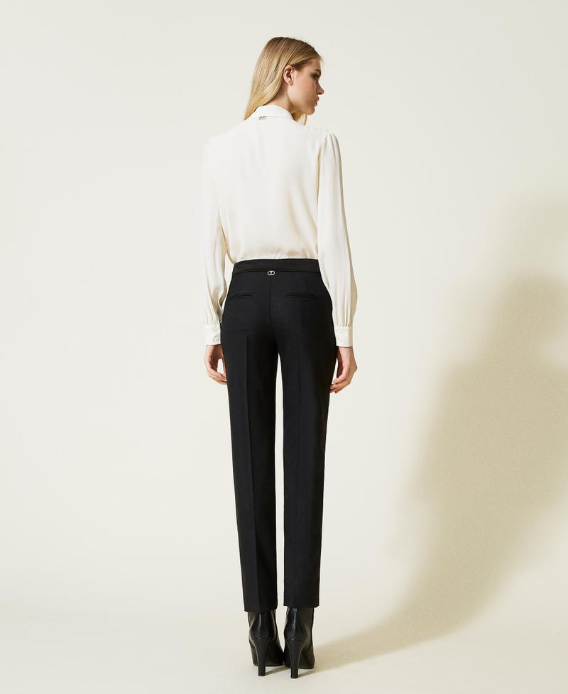Wool blend cigarette trousers