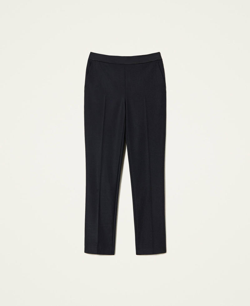 Wool blend cigarette trousers