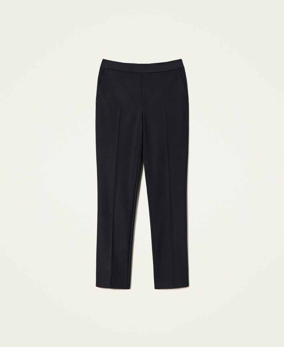 Wool blend cigarette trousers