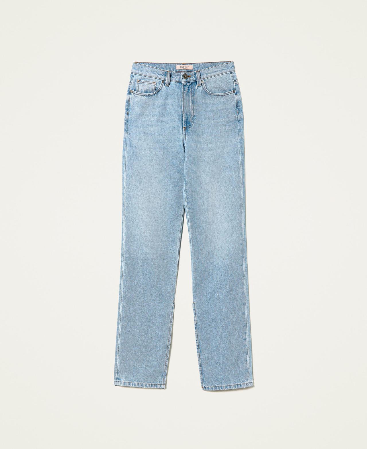 Five-Pocket-Jeans mit Schlitzen Mittleres "Denimblau" Frau 222TP2394-0S