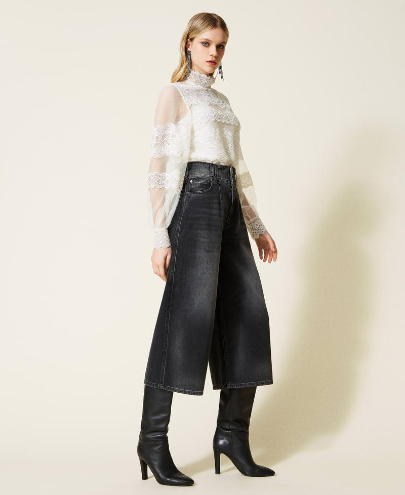 High-Waist-Jeans in Cropped-L&auml;nge