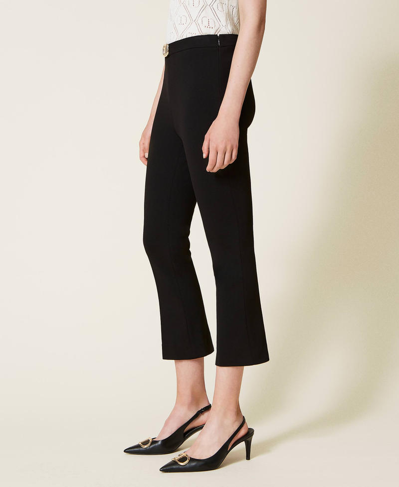 Flared trousers with logo Midnight Blue Woman 222TP2414-04