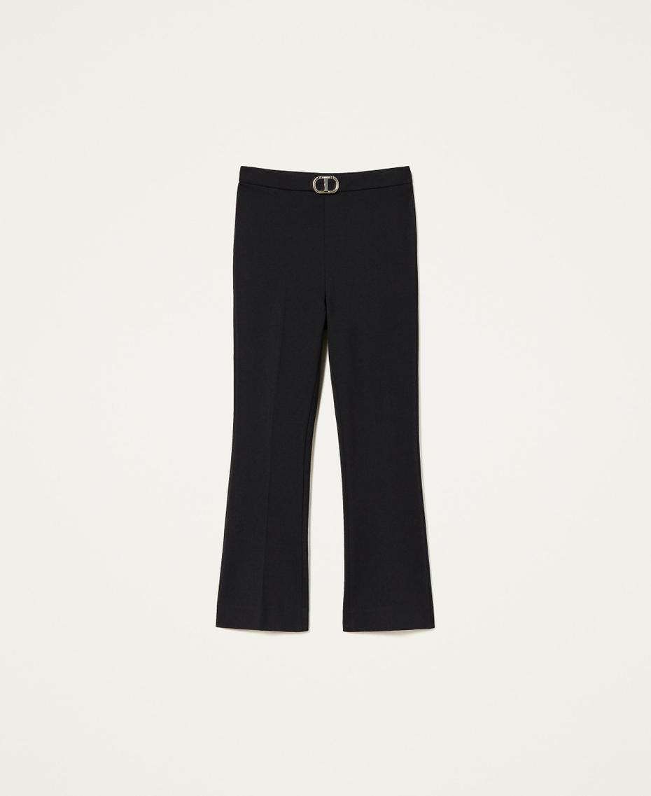 Flared trousers with logo Midnight Blue Woman 222TP2414-0S