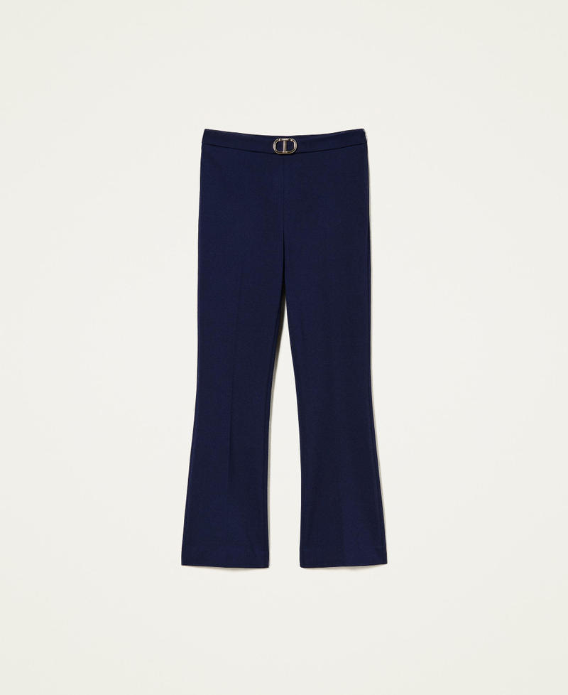 Flared trousers with logo