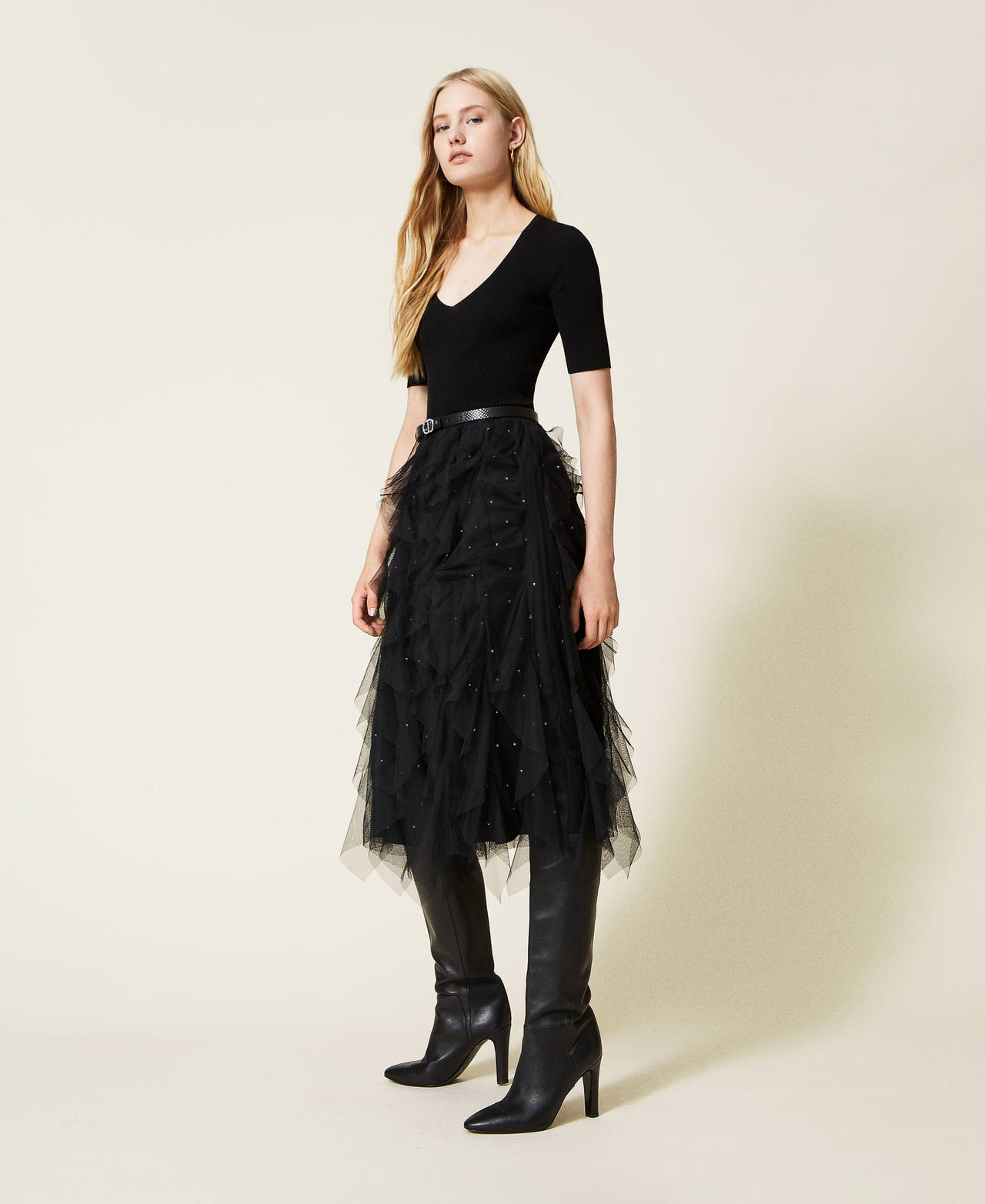 Black tulle store skirt zara