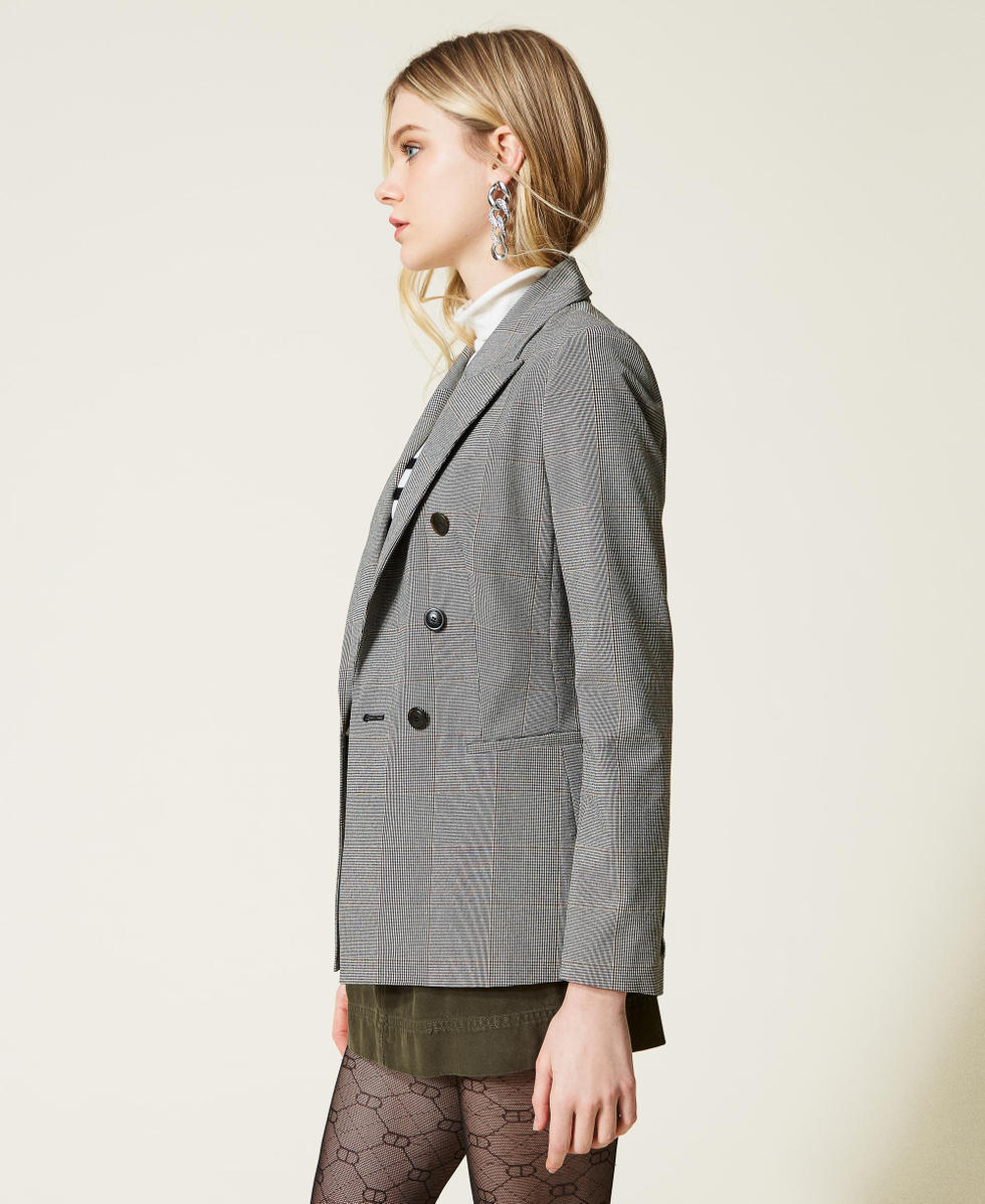 Glen plaid double-breasted jacket