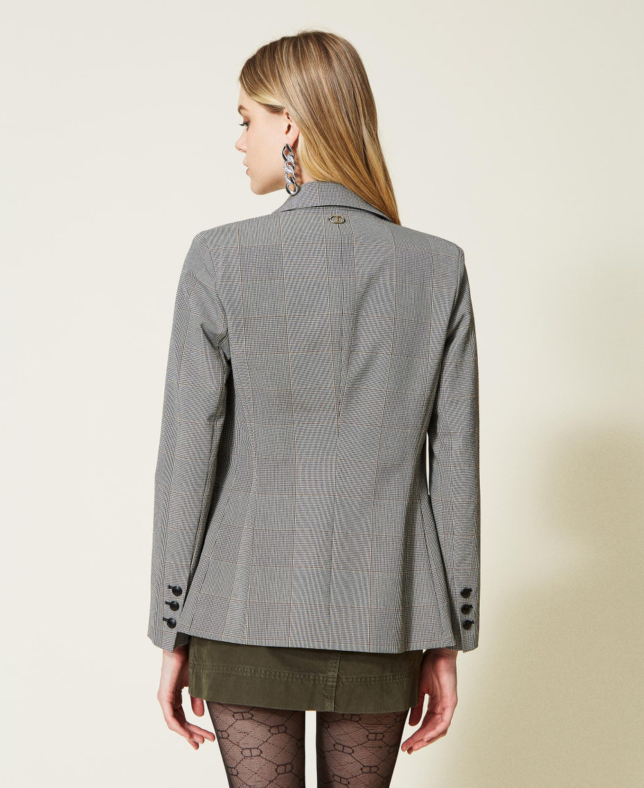 Glen plaid double-breasted jacket