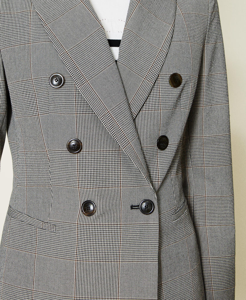 Glen plaid double-breasted jacket