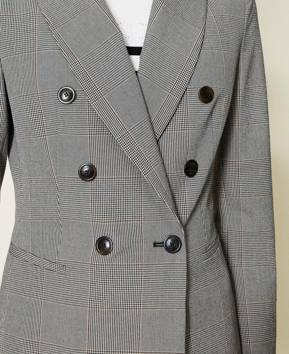 Glen plaid double-breasted jacket