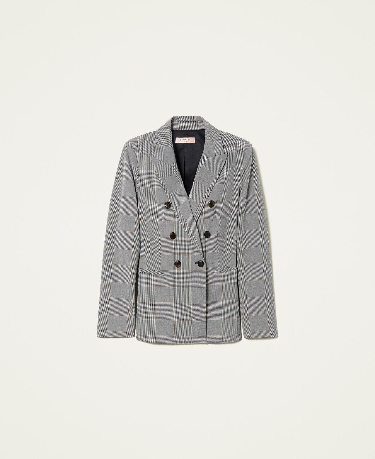 Glen plaid double-breasted jacket