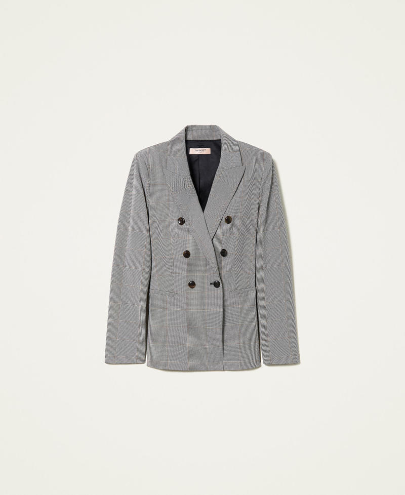 Glen plaid double-breasted jacket