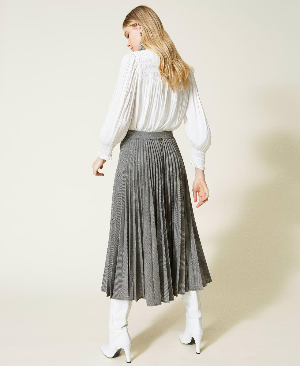 Glen plaid pleated skirt sale