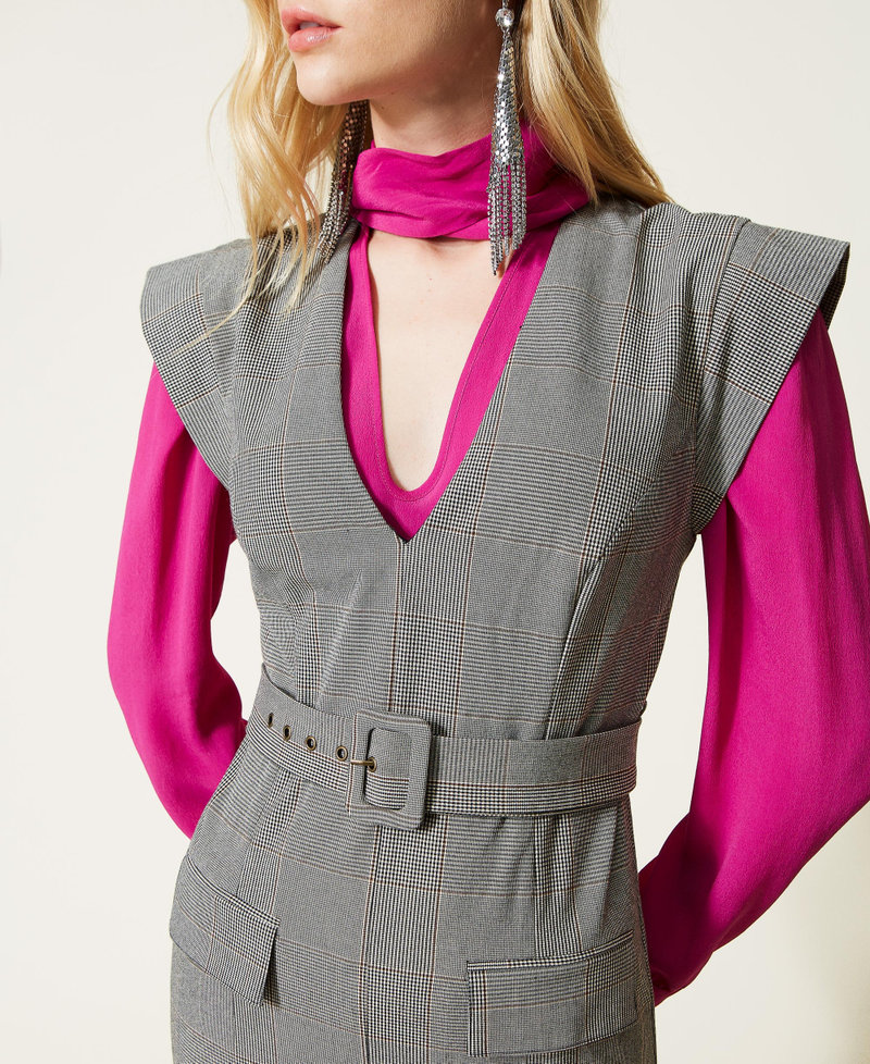 Short glen plaid dress