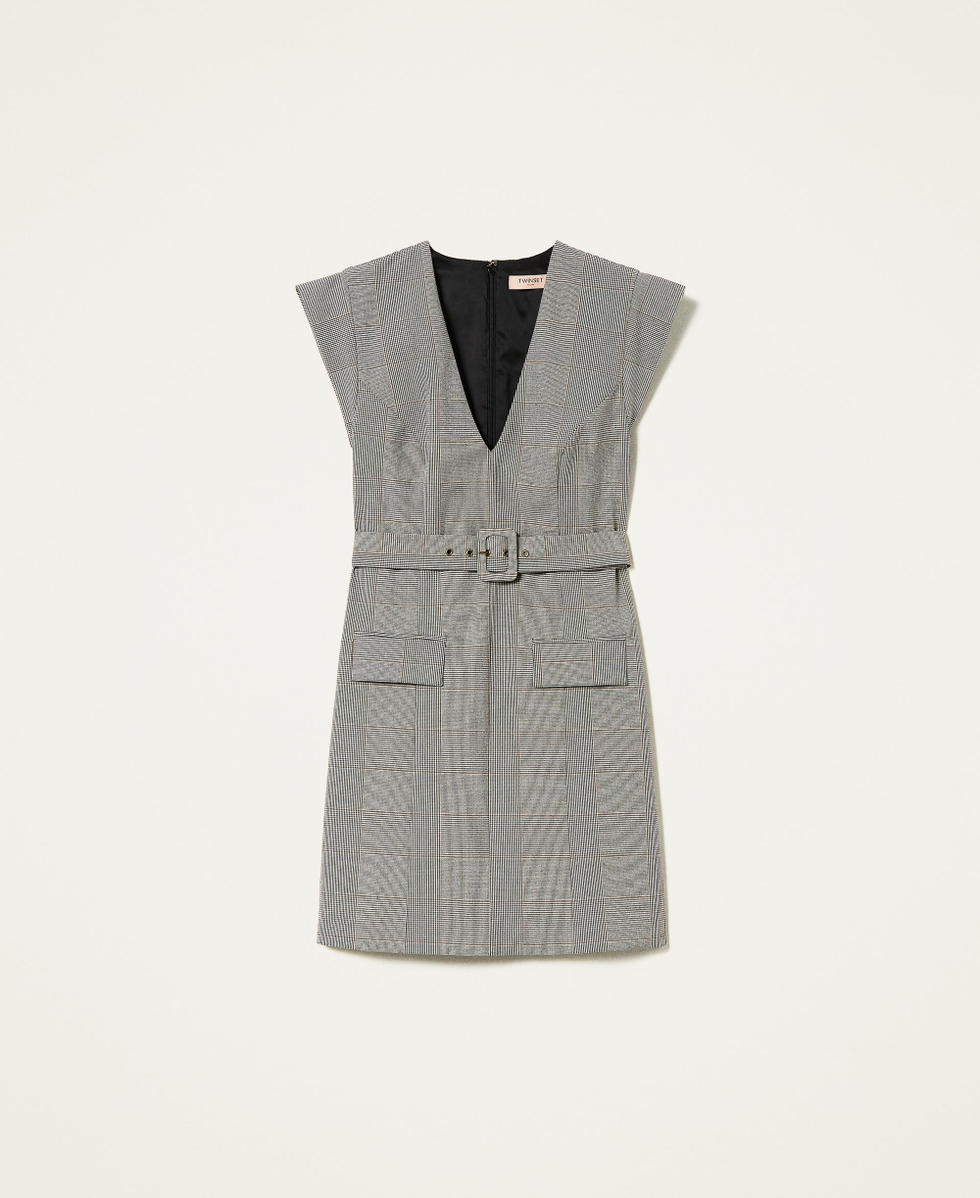 Robe courte en prince de Galles Femme Gris TWINSET Milano