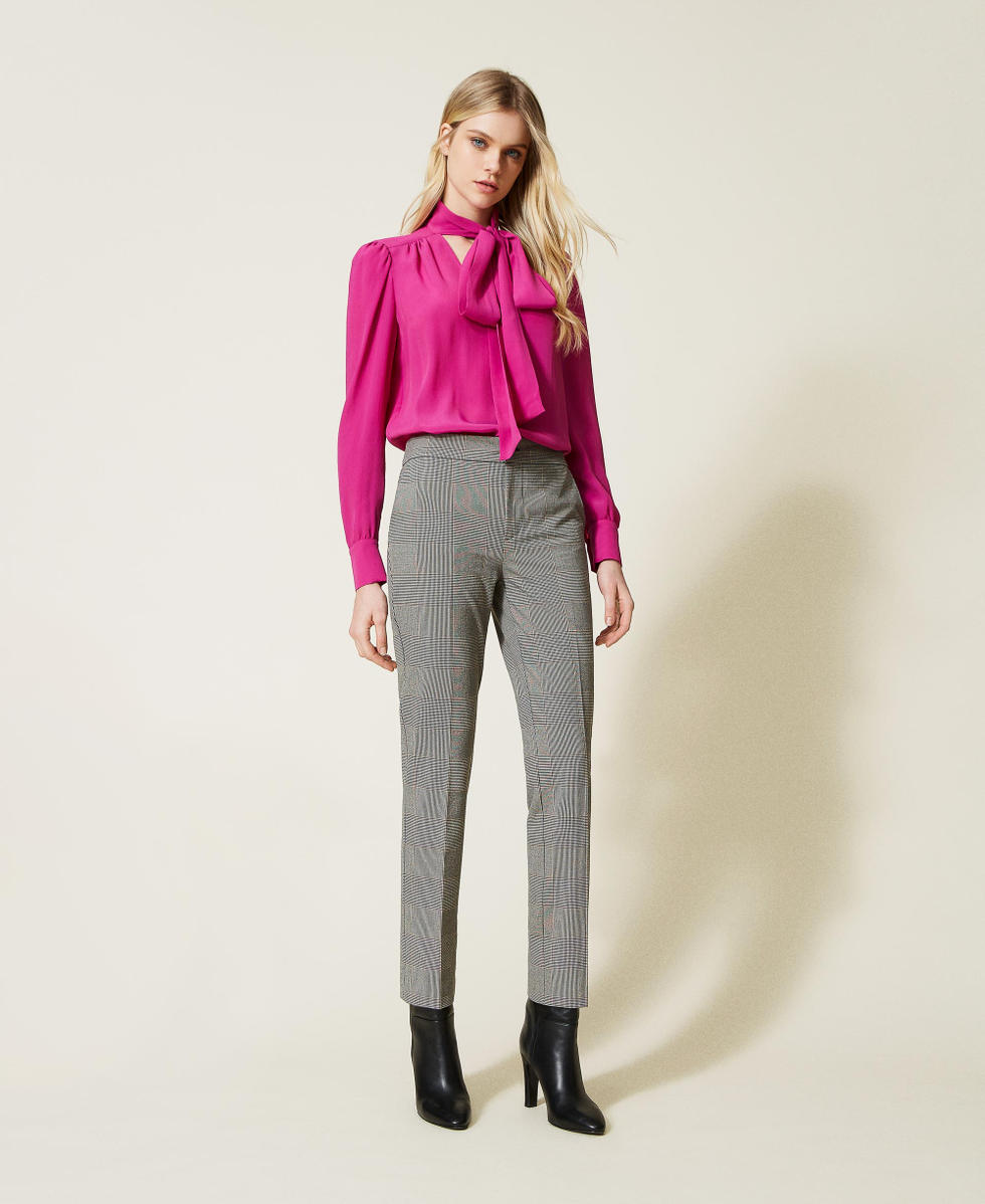 Glen plaid cigarette trousers