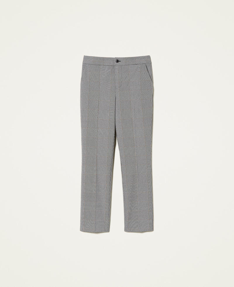 Glen plaid cigarette trousers