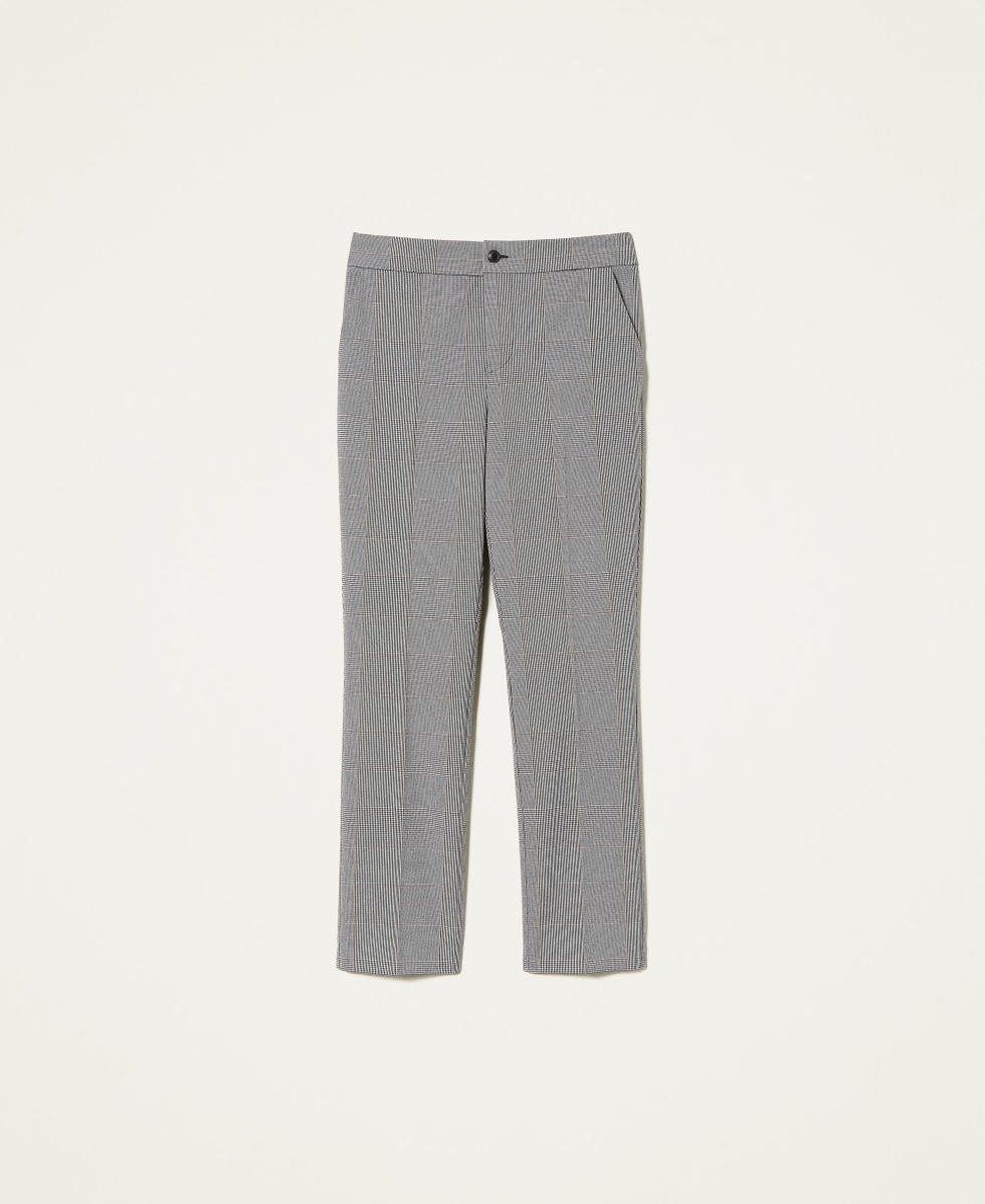 Glen plaid cigarette trousers