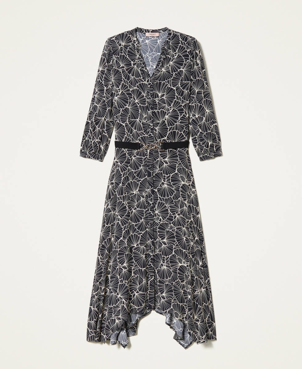 Robe longue chemisier imprim&eacute;e