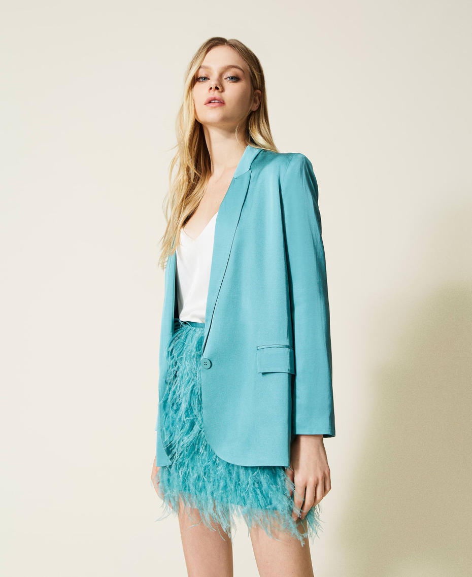 Satin jacket with belt