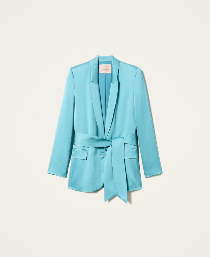 Satin jacket with belt