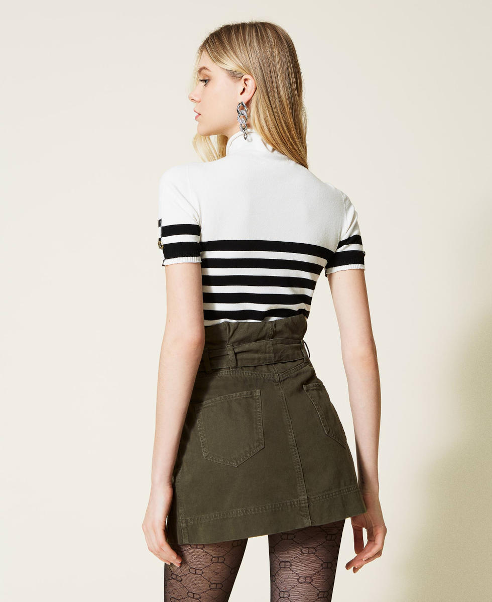 High waist bull miniskirt