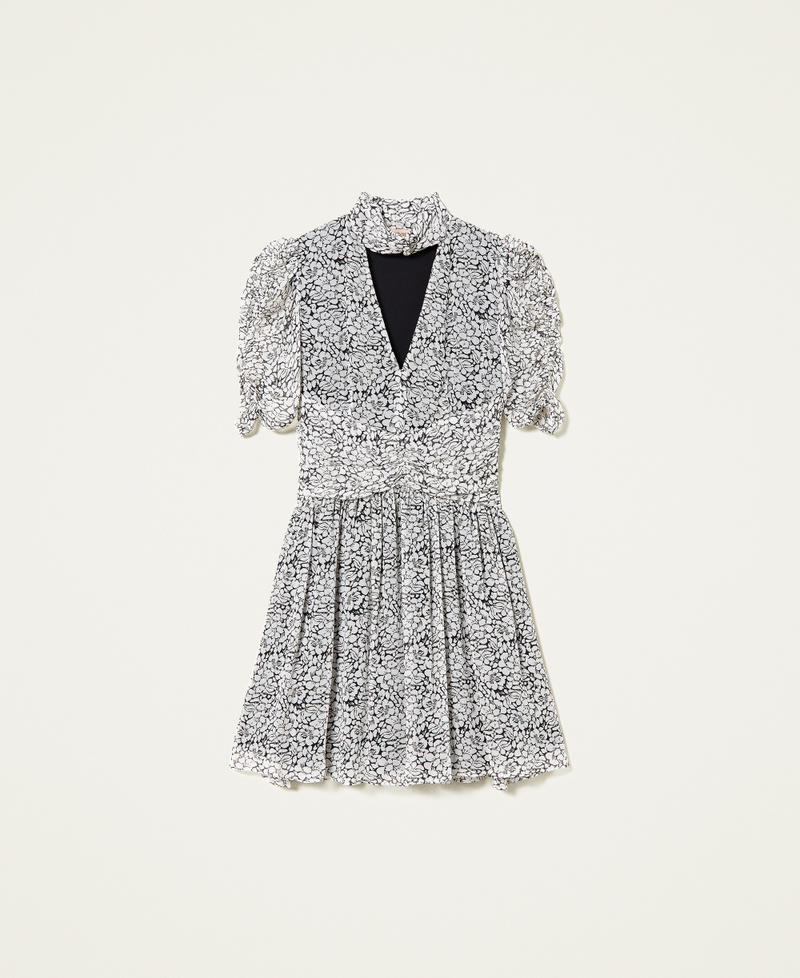 Robe en crépon imprimé avec nœud
