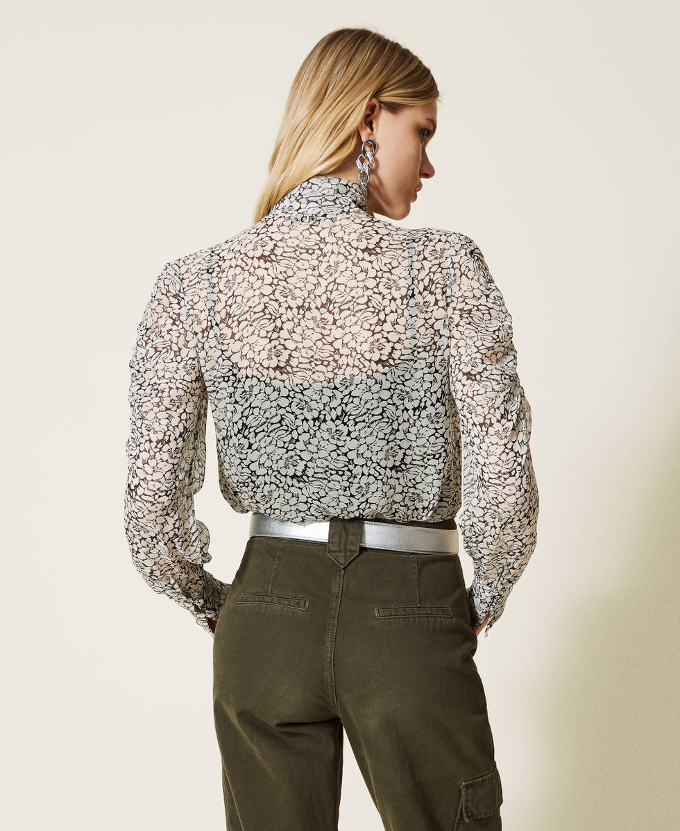 Chemise en cr&eacute;pon imprim&eacute;