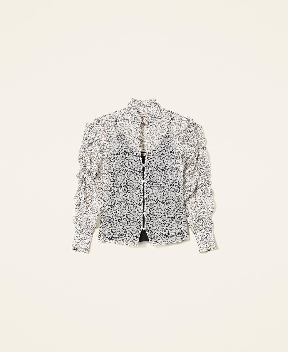Chemise en cr&eacute;pon imprim&eacute;