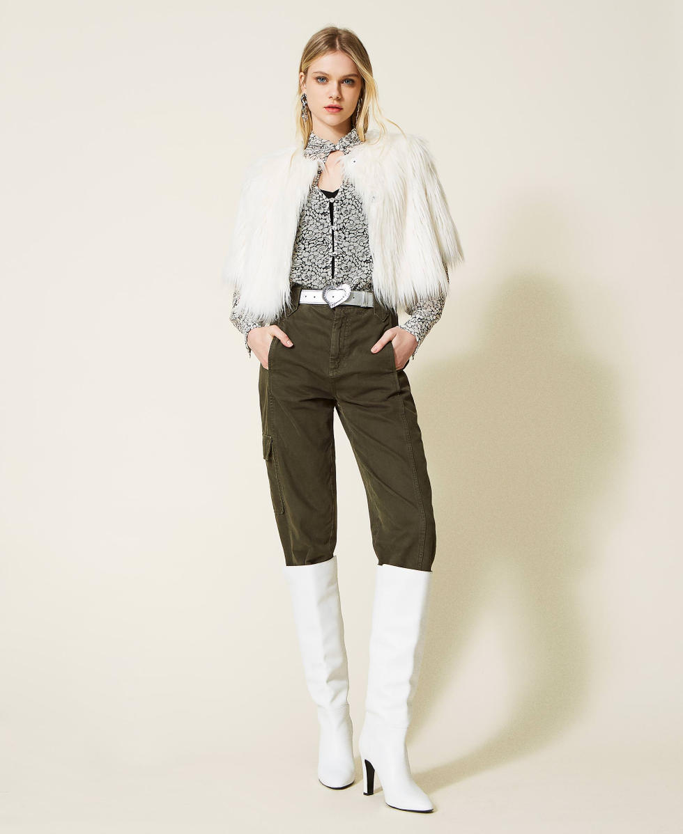 Chemise en cr&eacute;pon imprim&eacute;