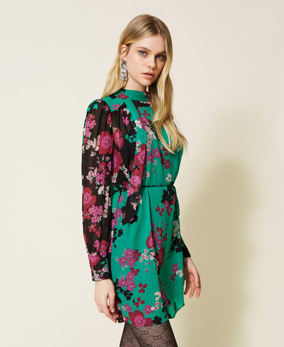 Short creponne floral dress