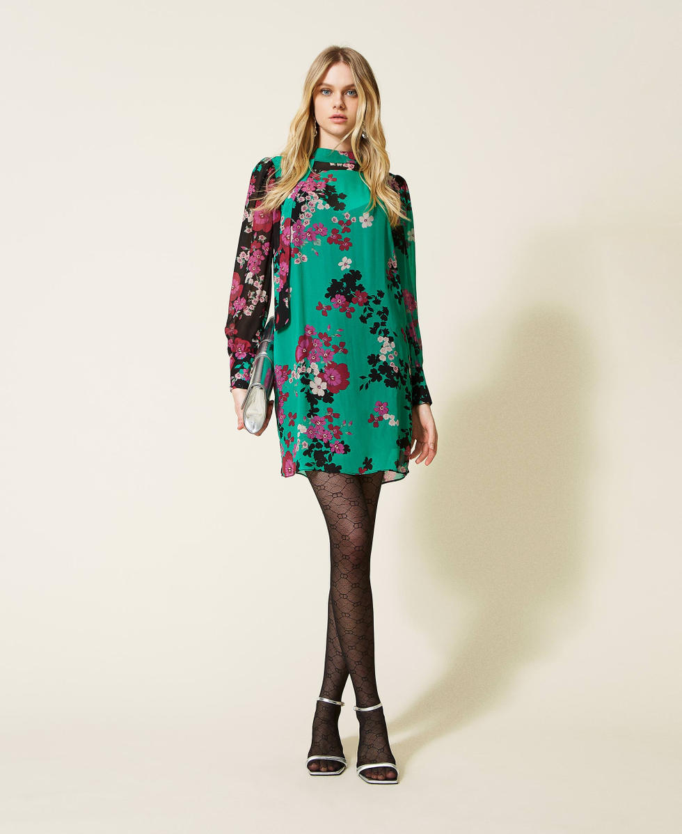 Short creponne floral dress