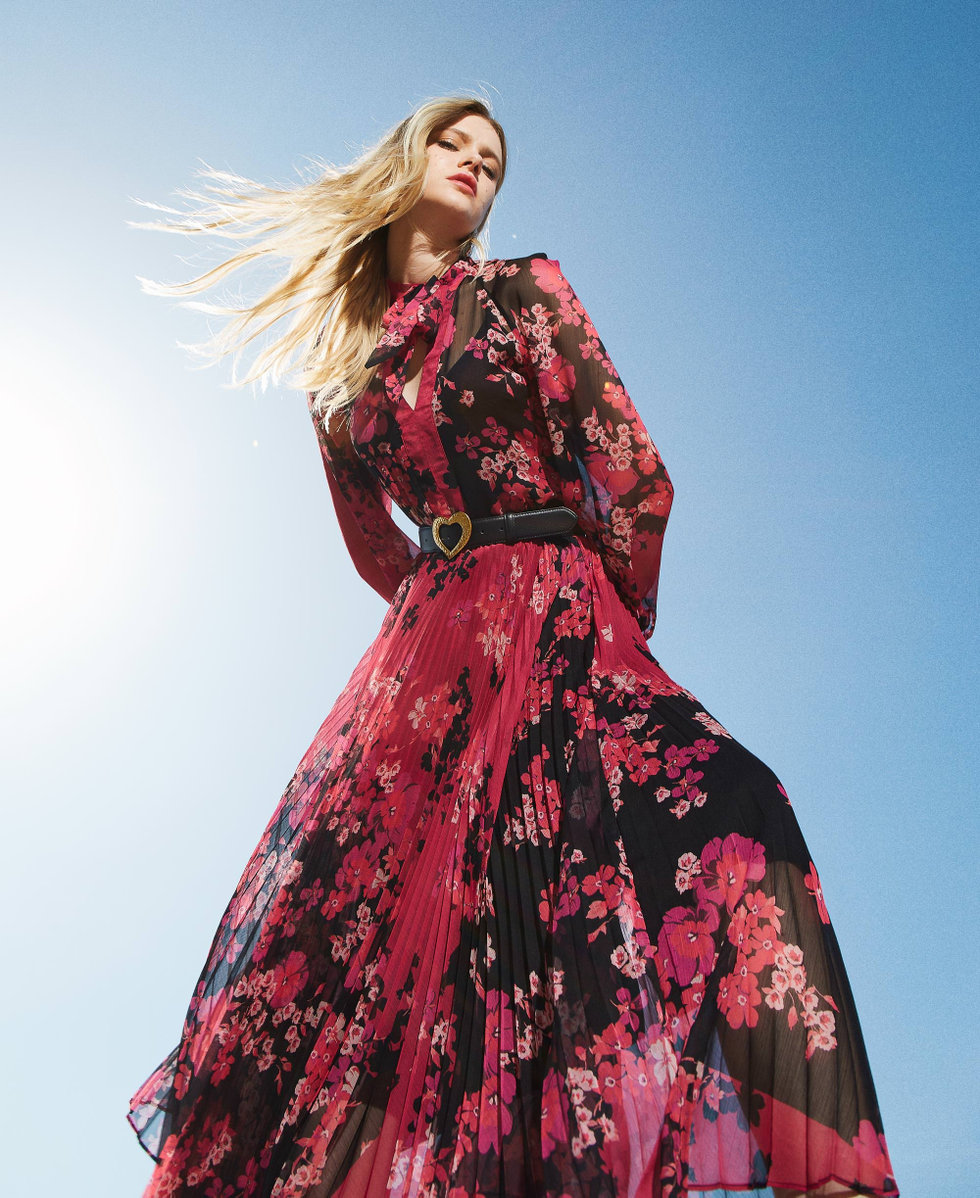 Vestito a fiori lungo discount