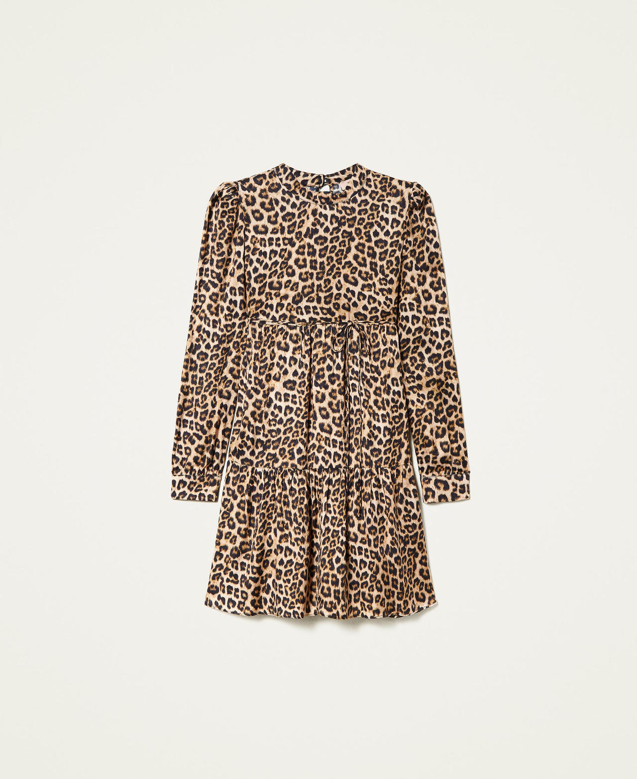 Short animal print satin dress