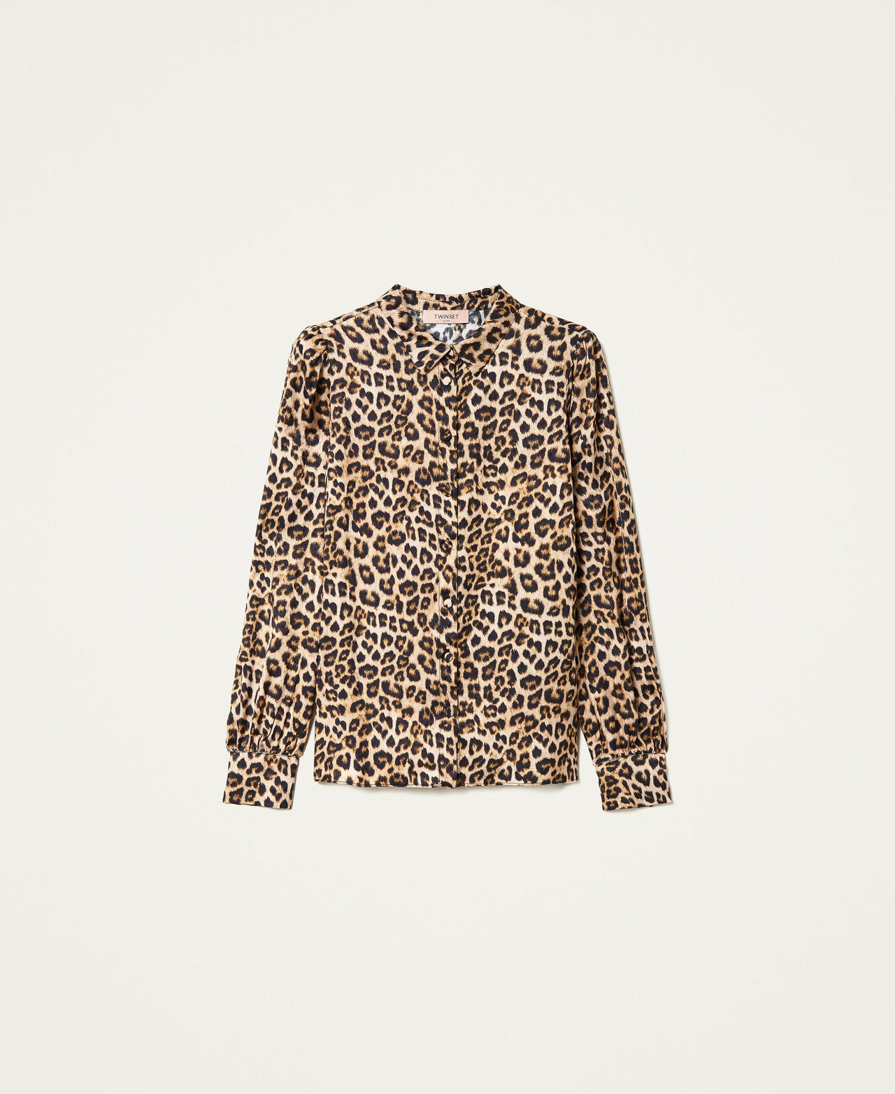 Camisa de raso animal print