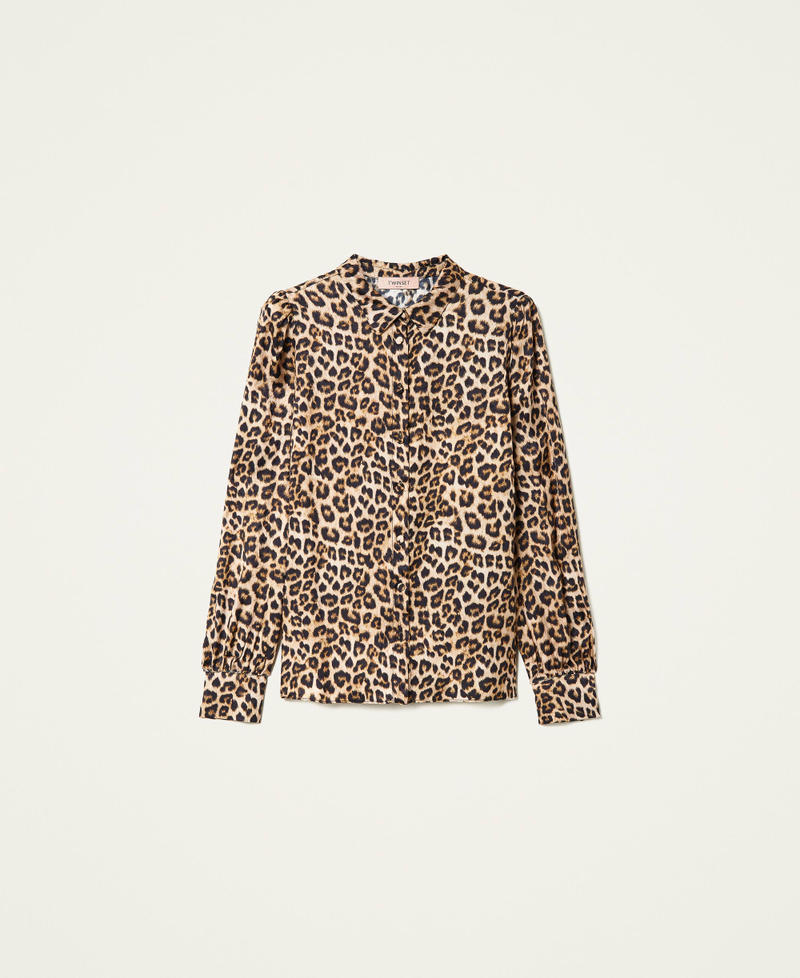 Camisa de raso animal print