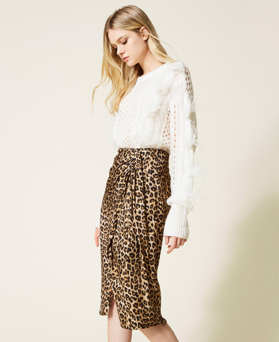 Ladies animal print midi skirt best sale