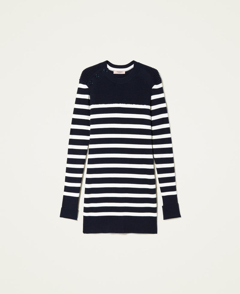 Abito corto in maglia a righe