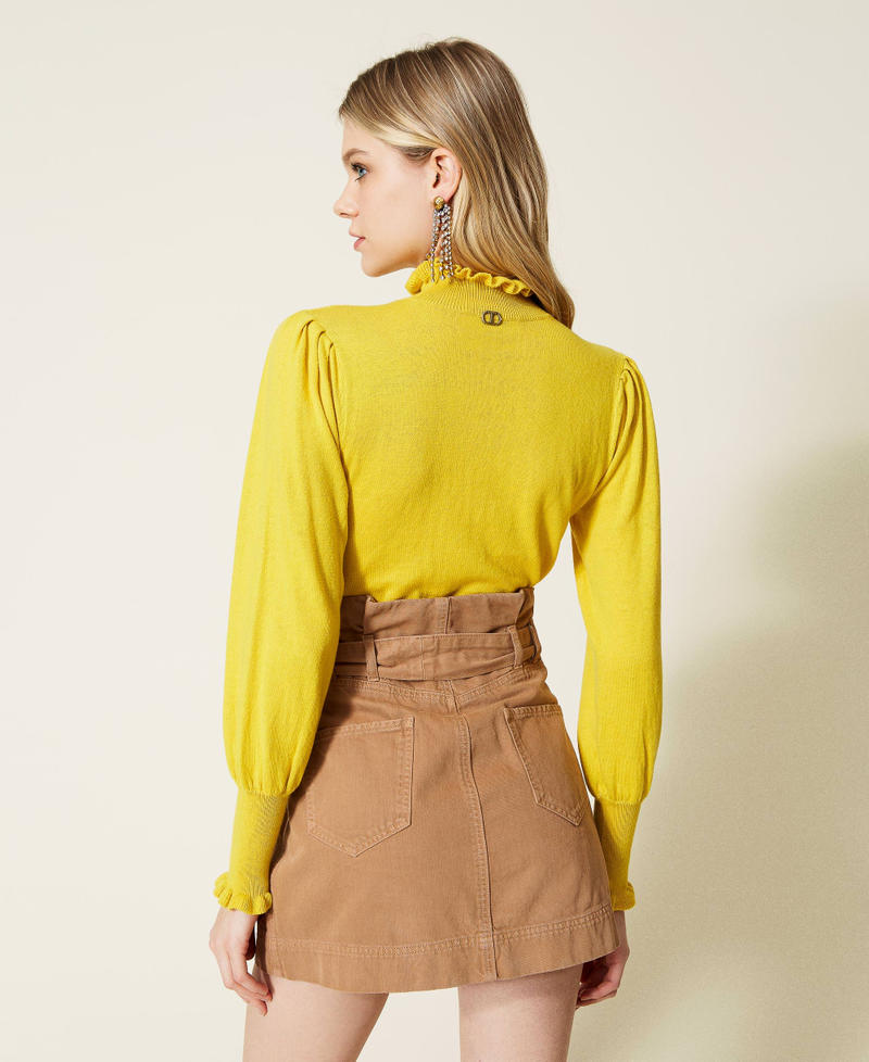 Jersey de cuello alto con logotipo calado Amarillo «Yellow Jasmine» Mujer 222TP3101-03